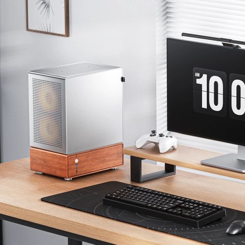 Obudowa PC Jonsbo T7, Midi-Tower, mATX, Szkło Hartowane - srebrne