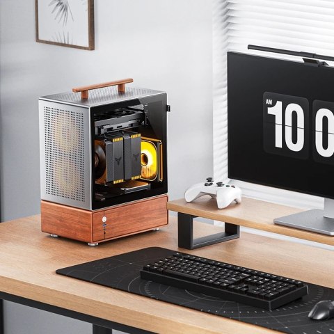 Obudowa PC Jonsbo T7, Midi-Tower, mATX, Szkło Hartowane - srebrne