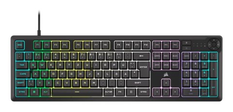 Klawiatura CORSAIR Tas K55 CORE BLACK RGB, Gumowa kopuła, Mechaniczna, USB