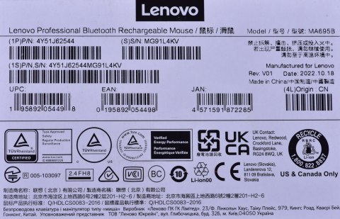 Profesjonalna Mysz Lenovo z Bluetooth i akumulatorem 4Y51J62544