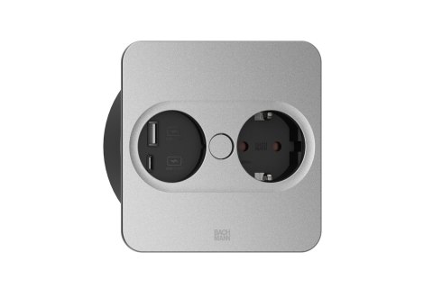 Bachmann TWIST 2 1xCEE7/3 1xUSB A/C 22W 0,2m GST18 srebrny kwadrat