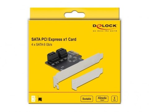 Delock - Kontroler pamięci masowej - SATA 6Gb/s Low-profile - 600 MBps - PCIe 3.0 x2