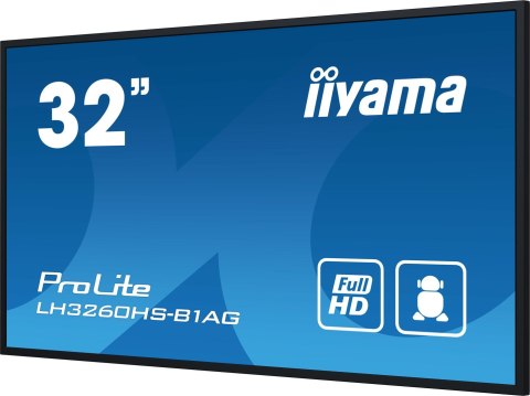 Monitor wielkoformatowy iiyama LH3260HS-B1AG A 80cm (31.5") LED Wi-Fi 500 cd/m2 Full HD Android 11 24/7 Czarna