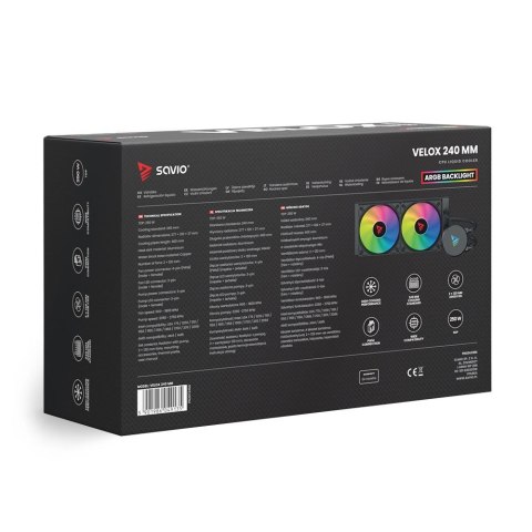 SAVIO CHŁODZENIE WODNE CPU ARGB 240 MM VELOX (OUTLET)