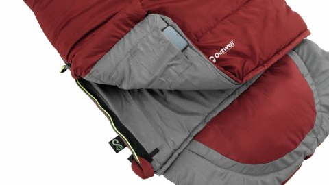 Śpiwór dla dziecka Outwell Contour Junior (140 cm) - red/grey
