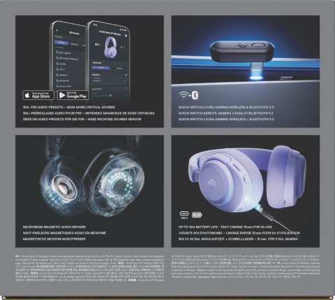 Słuchawki Steelseries Arctis Nova 3P Wireless do Playstation, Levander