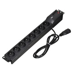 Listwa przeciwprzepięciowa Lestar LZRM 810 BW G-A K.:CZ 1,5M IEC3 (8 x UTE; 1,5m; kolor czarny)