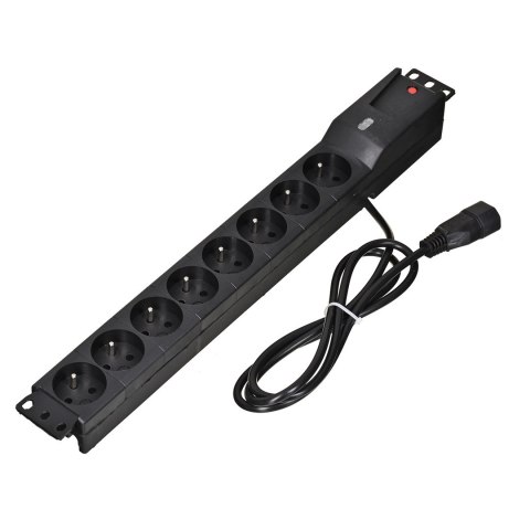 Listwa przeciwprzepięciowa Lestar LZRM 810 BW G-A K.:CZ 1,5M IEC3 (8 x UTE; 1,5m; kolor czarny)