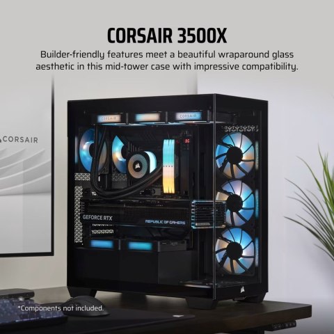 Obudowa Corsair 3500X LXR LINK Tempered Glass Mid-Tower, Black