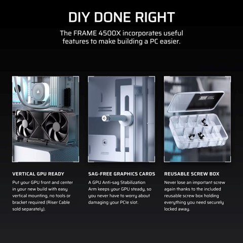 Obudowa Corsair FRAME 4500X LX-R RGB Tempered Glass Mid-Tower, White