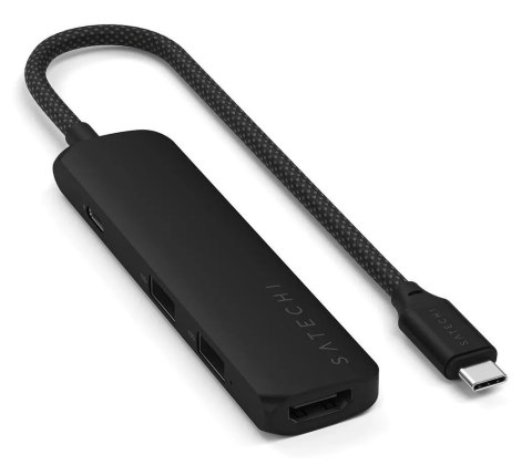 Satechi 4w1 USB-C Slim Multiport Adapter 4K - aluminiowy adapter do urządzeń mobilnych USB-C (USB-C, 4K HDMI, 2x USB-A) (black)