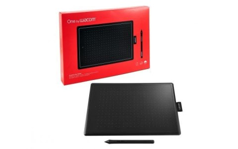 Tablet graficzny Wacom One by Medium Czarny, Czerwony 2540 lpi 216 x 135 mm USB