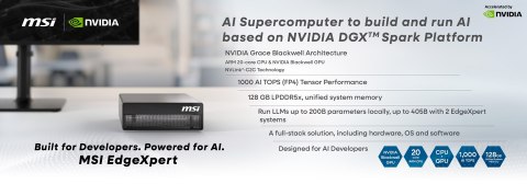 MSI AI EdgeXpert MS-C931 ARM Cortex-X925 10Core + ARM Cortex-A725 10Core 128GB LPDDR5x SSD4TB M.2 NVMe NVIDIA GB10 Grace Blackwe