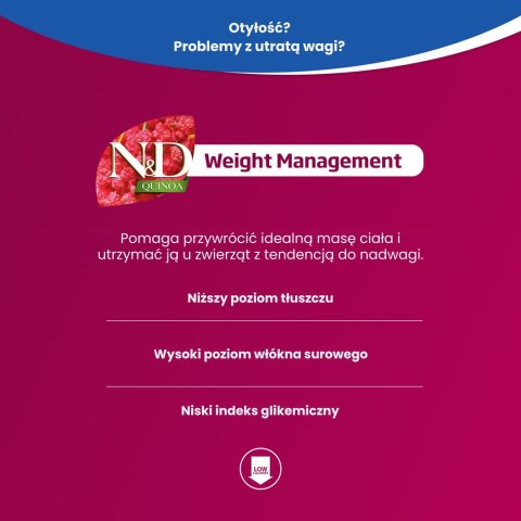 FARMINA N&D Quinoa Weight Management Lamb - sucha karma dla kota - 5kg