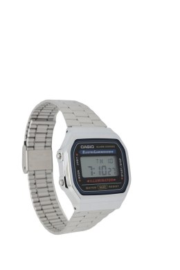 Zegarek unisex cyfrowy Casio A168WA z bransoletą ze stali nierdzewnej, srebrny