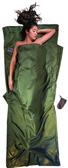 Wkładka do śpiwora Cocoon TravelSheet Silk, dark olive green