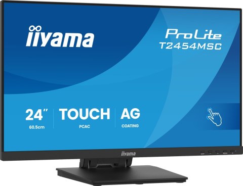 Monitor dotykowy iiyama ProLite 24" IPS z technologią InCell PCAP (10pkt), z powłoką antyrefleksyjną oraz elastyczną podstawą