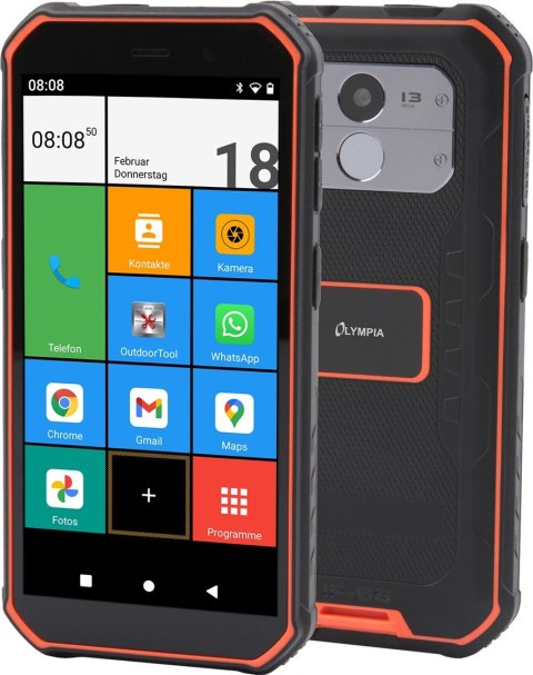 Telefon Olympia TREK 14cm (5.5") Dual SIM Android 10.0 4G USB Type-C 3GB 32GB 5000mAh - Pomarańczowy