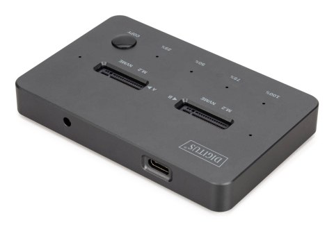 Stacja dokująca dysków z funkcją klonowania | USB-C 3.2 Gen2 10Gbps | SSD M.2 NVMe (max. 2x 4TB) | Funkcja Offline Clone | Czarn
