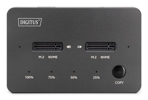Stacja dokująca dysków z funkcją klonowania | USB-C 3.2 Gen2 10Gbps | SSD M.2 NVMe (max. 2x 4TB) | Funkcja Offline Clone | Czarn