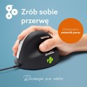 Ergonomiczna mysz dla praworęcznych R-Go Pele HE USB duża czarna/srebrna retail
