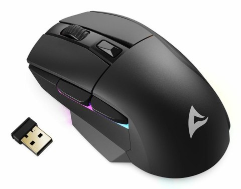 Mysz optyczna RGB Skiller SGM50W czarna + stacja