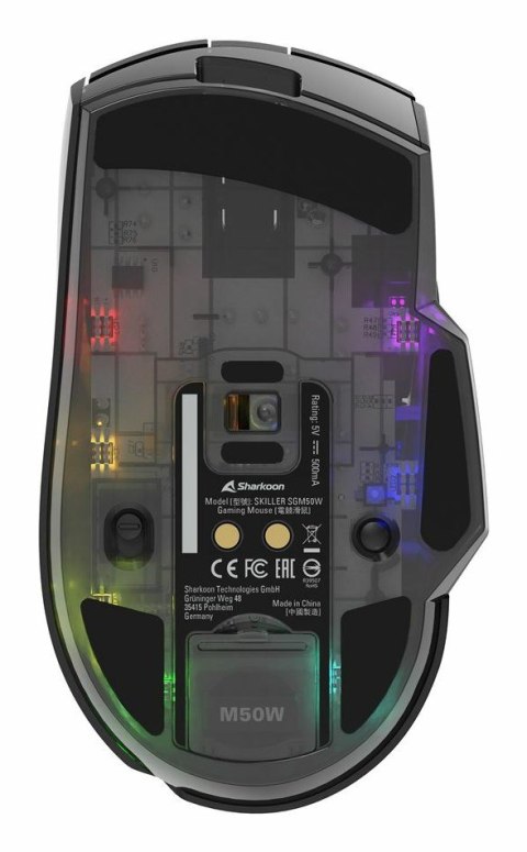 Mysz optyczna RGB Skiller SGM50W czarna + stacja