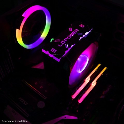 LC-Power LC-CC-120-ARGB-PRO system chłodzenia komputerów Procesor Chlodnica/wentylator 12 cm Czarny