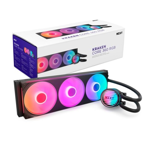 NZXT Kraken Core 360 RGB Procesor Zestaw do chłodzenia płynami 12 cm Czarny 1 szt.