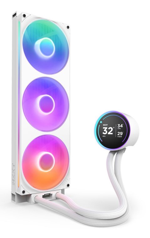 NZXT Kraken Elite 420 RGB Procesor Chłodnica cieczy all-in-one 14 cm Biały 1 szt.