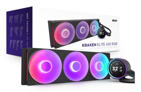 NZXT Kraken Elite 420 RGB Procesor Chłodnica cieczy all-in-one 14 cm Czarny 1 szt.