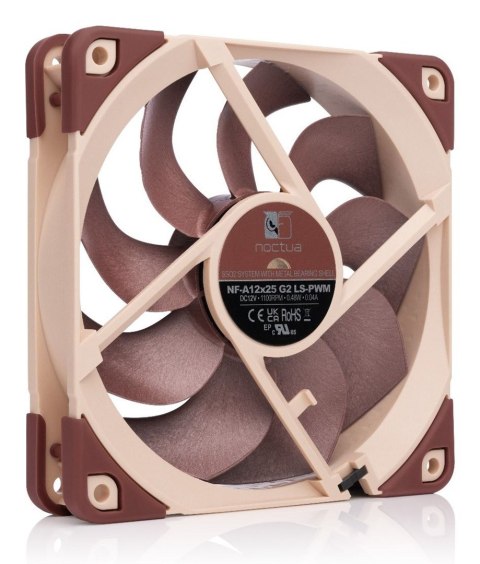 Noctua NF-A12X25 G2 LS-PWM system chłodzenia komputerów Obudowa komputera Wentylator 12 cm Beżowy 1 szt.