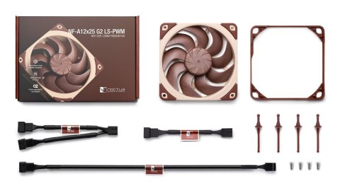 Noctua NF-A12X25 G2 LS-PWM system chłodzenia komputerów Obudowa komputera Wentylator 12 cm Beżowy 1 szt.