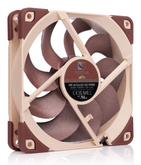 Noctua NF-A12x25 G2 PWM Obudowa komputera Wentylator 12 cm Beżowy 1 szt.