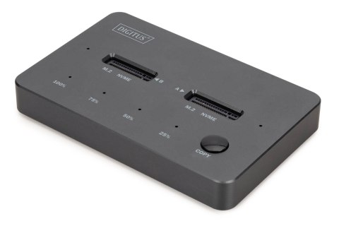 Stacja dokująca dysków z funkcją klonowania | USB-C 3.2 Gen2 10Gbps | SSD M.2 NVMe (max. 2x 4TB) | Funkcja Offline Clone | Czarn