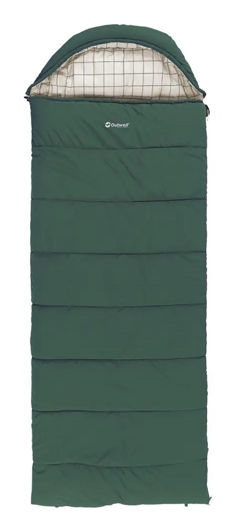 Outwell Camper Prime Dorosły Śpiwór pół prostokątny Bawełna, Poliester Zielony