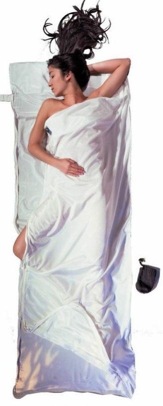 Wkładka do śpiwora z zamkniem dwukierunkowym Cocoon TravelSheet Coupler Silk/Cotton, natural