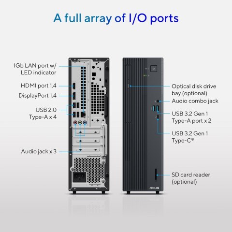 ASUS ExpertCenter P500 SFF P500SV-05210H009X Intel Core 5 210H 16 GB DDR5-SDRAM 512 GB SSD Windows 11 Pro PC Szary