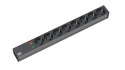 Bachmann 19'' 2m 8x Schuko H05VV-F 3G 1.50mm2 rozgałęziacz 8 x gniazdo sieciowe Czarny