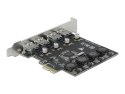 DeLOCK Karta PCI Express x1 do 4 x zewnętrzne USB Typ-A żeński SuperSpeed USB (USB 3.2 Gen 1)
