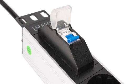 Digitus Aluminiowa listwa gniazdowa, 7-drożna z wyłącznikiem automatycznym