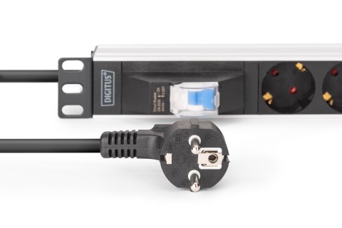 Digitus Aluminiowa listwa gniazdowa, 7-drożna z wyłącznikiem automatycznym