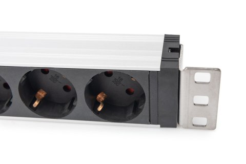Digitus Listwa zasilająca z profilem aluminiowym i wyłącznikiem, zabezpieczenie przed przepięciami, zintegrowany filtr sieciowy,