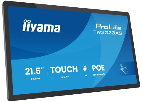 Iiyama TW2223AS-B3P signage display Interaktywny płaski panel 54,6 cm (21.5") Wi-Fi 450 cd/m2 Full HD Czarny Ekran dotykowy Proc