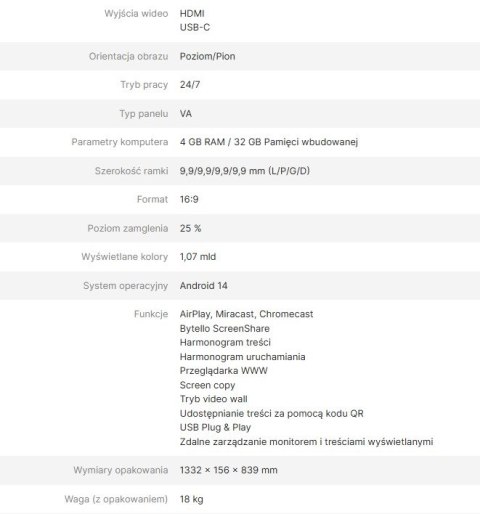 AVTEK MONITOR INFORMACYJNY DS2 55"
