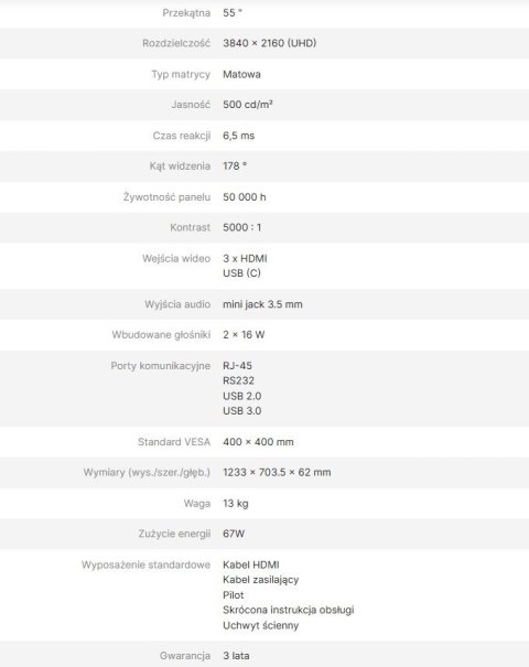 AVTEK MONITOR INFORMACYJNY DS2 55"