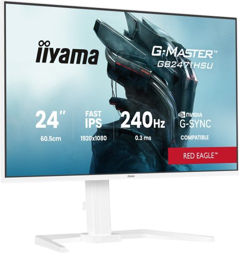 Iiyama G-MASTER GB2471HSU-W1 monitor komputerowy 60,5 cm (23.8") 1920 x 1080 px Full HD LED Biały