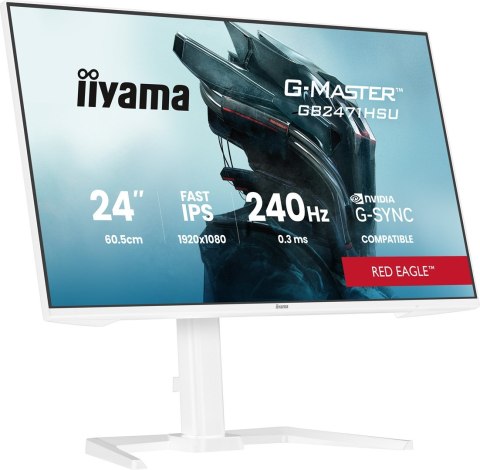 Iiyama G-MASTER GB2471HSU-W1 monitor komputerowy 60,5 cm (23.8") 1920 x 1080 px Full HD LED Biały