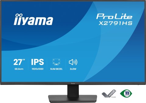 Iiyama ProLite X2791HS-B1 monitor komputerowy 68,6 cm (27") 1920 x 1080 px Full HD LED Czarny