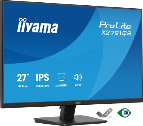 Iiyama ProLite X2791QS-B1 monitor komputerowy 68,6 cm (27") 2560 x 1440 px Quad HD LED Czarny